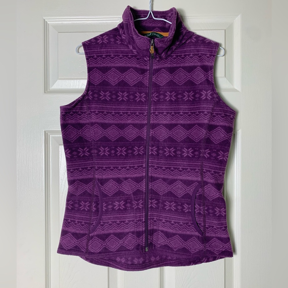 Woolrich | Eggplant Purple Fleece Full Zip Nordic Vest - Small